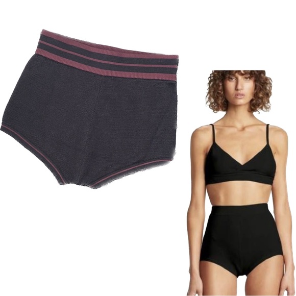 SIR the label Pants - SIR. 100% Merino Wool Black Brief Knit Mini High Rise Shorts brand new with tags
